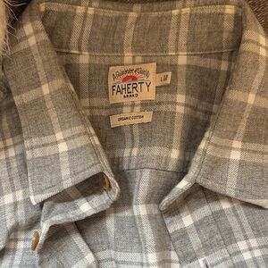 Faherty Light Gray Checkered Shirt